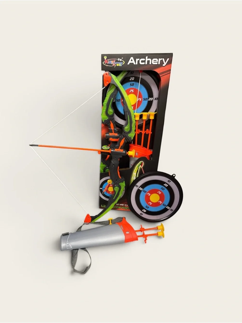 Kids Archery Set with Targets and Arrows  - Green & Orange